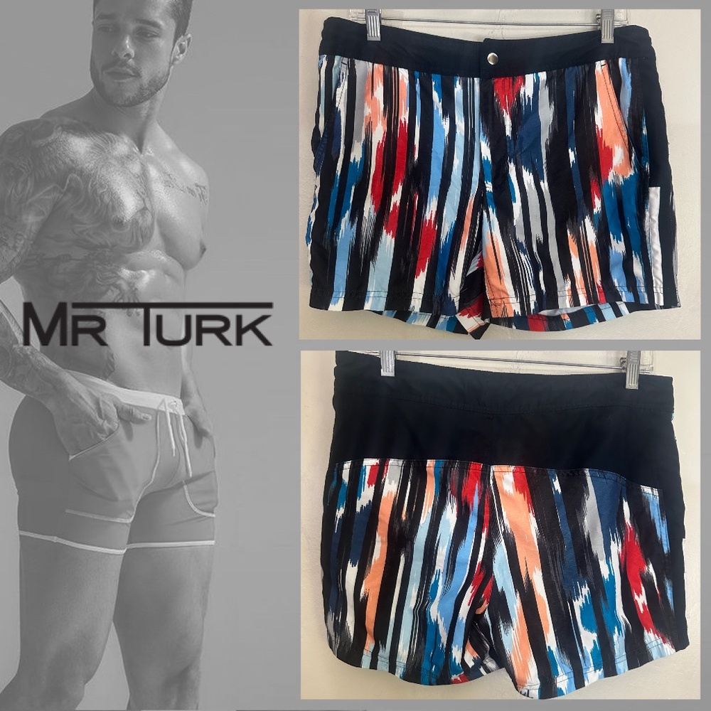 Mr Turk Swim Trunks 30" waist 4.5" inseam Gently worn 100% polyester Fully lined